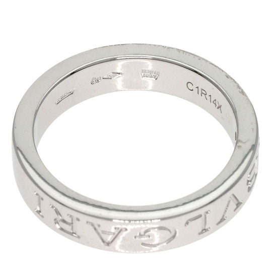 BVLGARI Ring K18WG Silver Double logo 1P Diamond