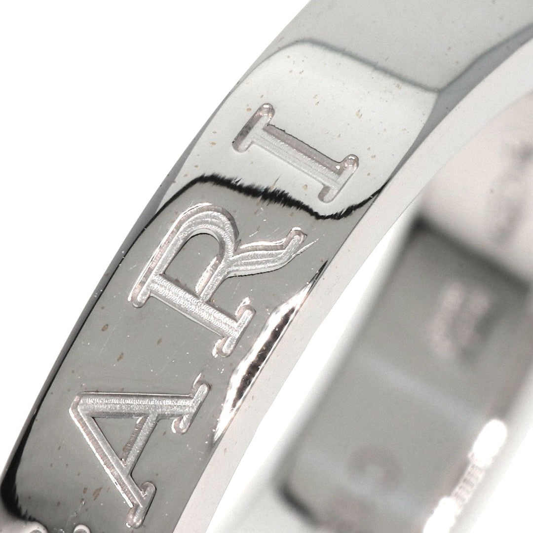 BVLGARI Ring K18WG Silver Double logo 1P Diamond