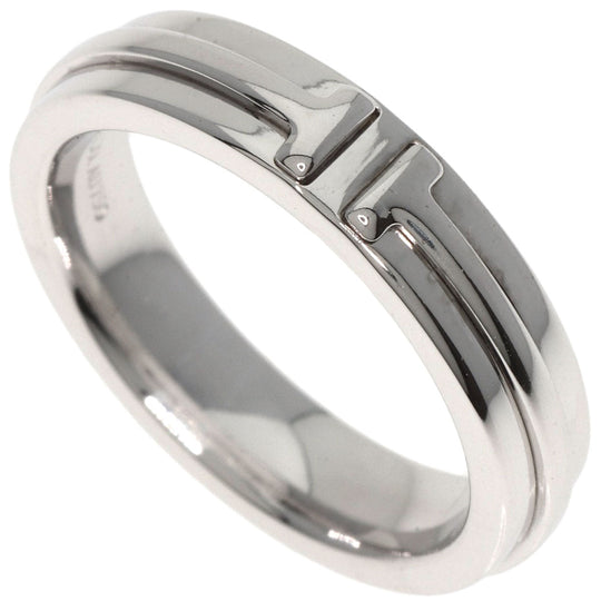 TIFFANY&Co. Ring K18WG Silver T TWO narrow Women Used Authentic