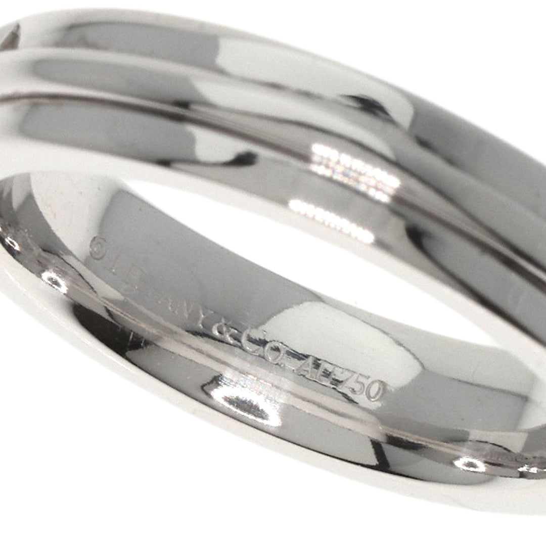 TIFFANY&Co. Ring K18WG Silver T TWO narrow Women Used Authentic