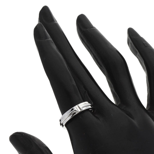 TIFFANY&Co. Ring K18WG Silver T TWO narrow Women Used Authentic