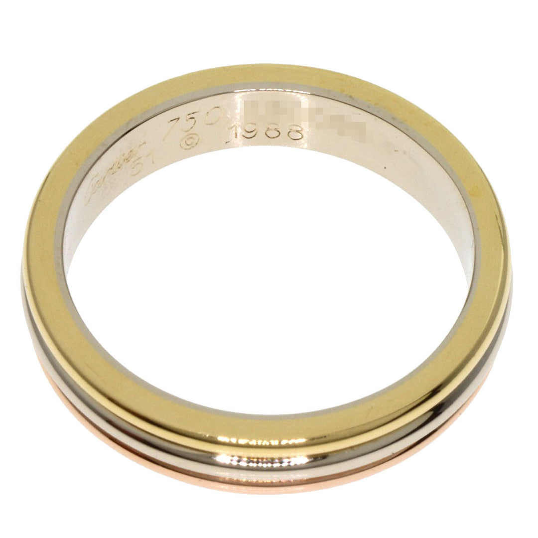 CARTIER Ring K18YG , K18WG , K18PG gold Three Color #51 Women Used Authentic