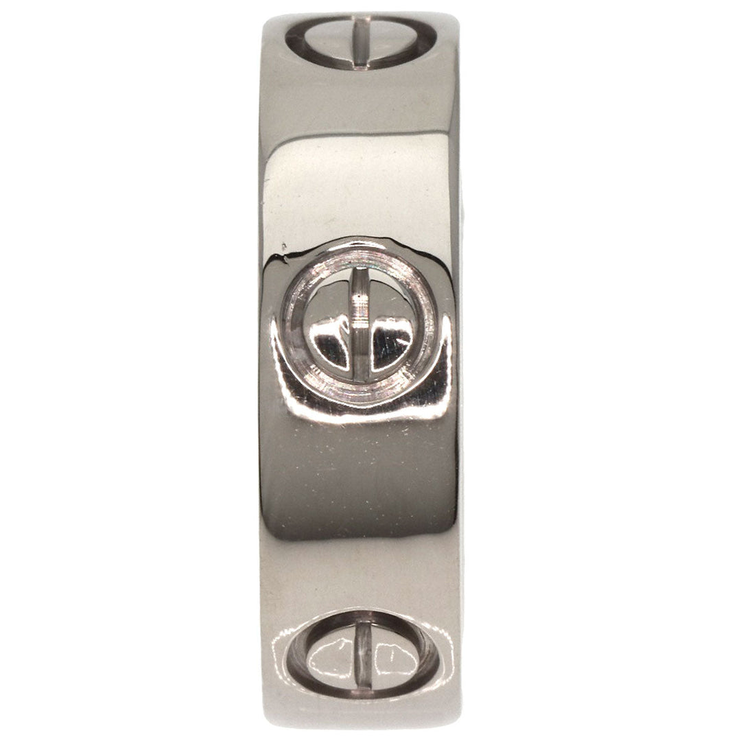 CARTIER Ring K18WG Silver Love Ring #53 Women Used Authentic