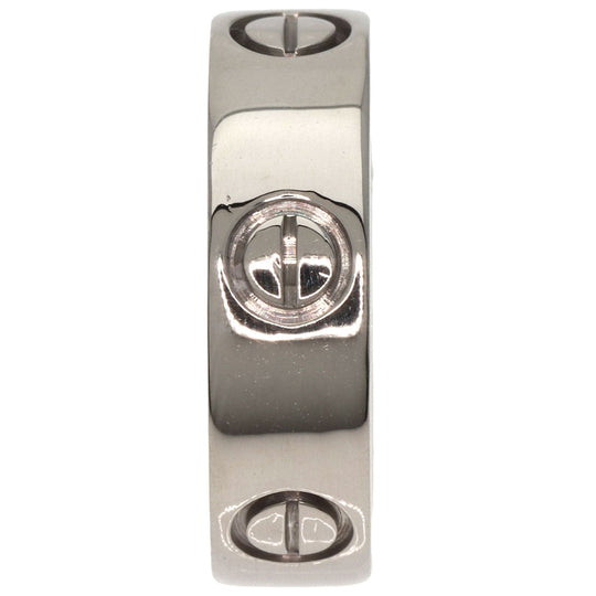 CARTIER Ring K18WG Silver Love Ring #53 Women Used Authentic