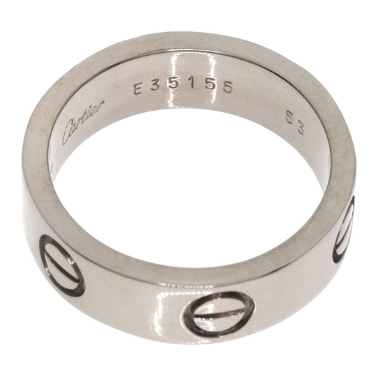 CARTIER Ring K18WG Silver Love Ring #53 Women Used Authentic