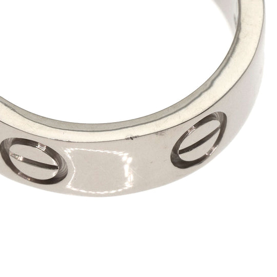CARTIER Ring K18WG Silver Love Ring #53 Women Used Authentic