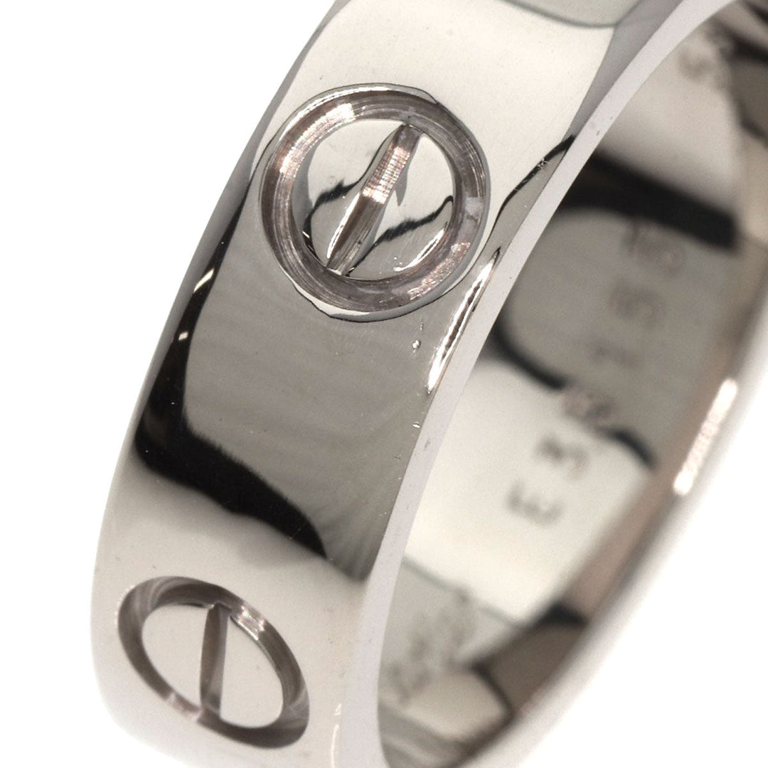 CARTIER Ring K18WG Silver Love Ring #53 Women Used Authentic