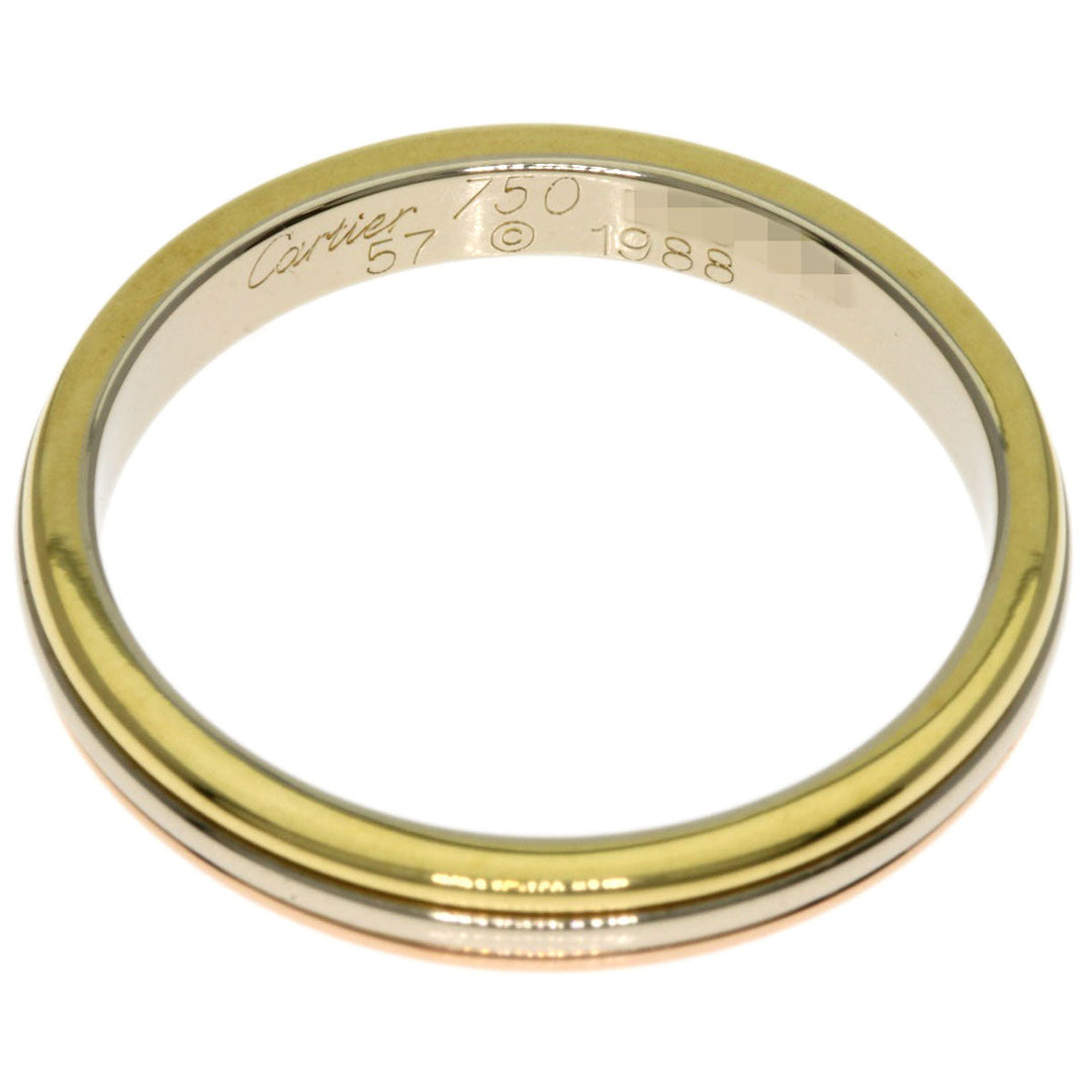 CARTIER Ring K18YG , K18PG , K18WG gold Three Color #57 Women Used Authentic