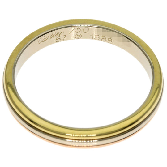 CARTIER Ring K18YG , K18PG , K18WG gold Three Color #57 Women Used Authentic