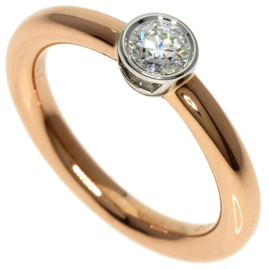 TIFFANY&Co. Ring K18PG , PT950 gold Bezel ring 1P diamond Women Used Authentic