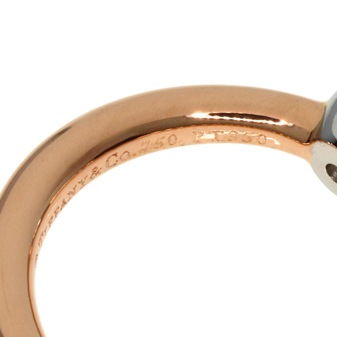 TIFFANY&Co. Ring K18PG , PT950 gold Bezel ring 1P diamond Women Used Authentic
