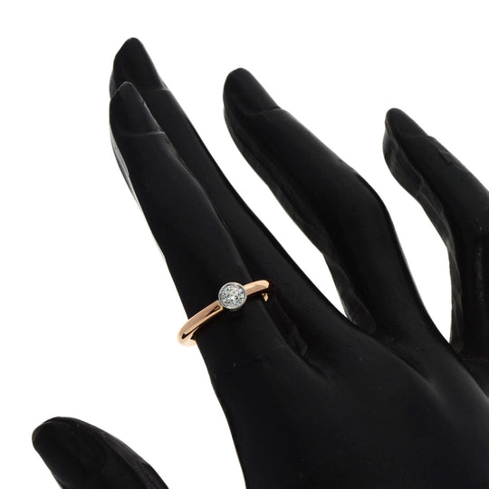 TIFFANY&Co. Ring K18PG , PT950 gold Bezel ring 1P diamond Women Used Authentic