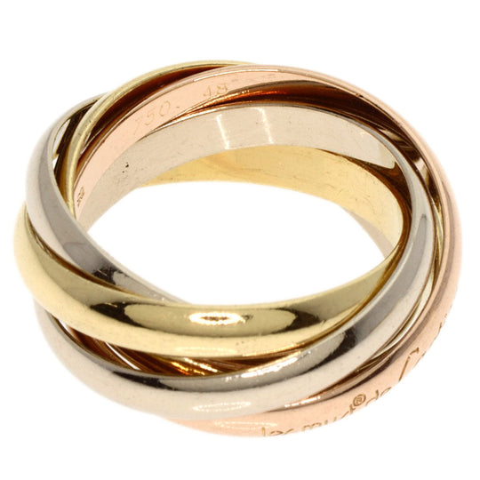 CARTIER Ring K18YG , K18WG gold Trinity 5-in-a-row #48 Women Used Authentic