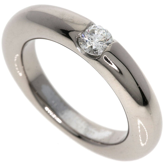 CARTIER Ring K18WG Silver Ellipse ring diamond #48 Women Used Authentic