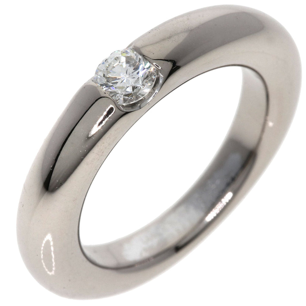 CARTIER Ring K18WG Silver Ellipse ring diamond #48 Women Used Authentic