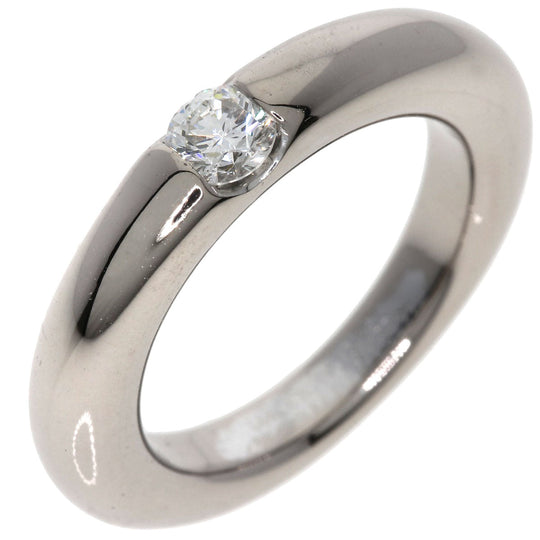 CARTIER Ring K18WG Silver Ellipse ring diamond #48 Women Used Authentic