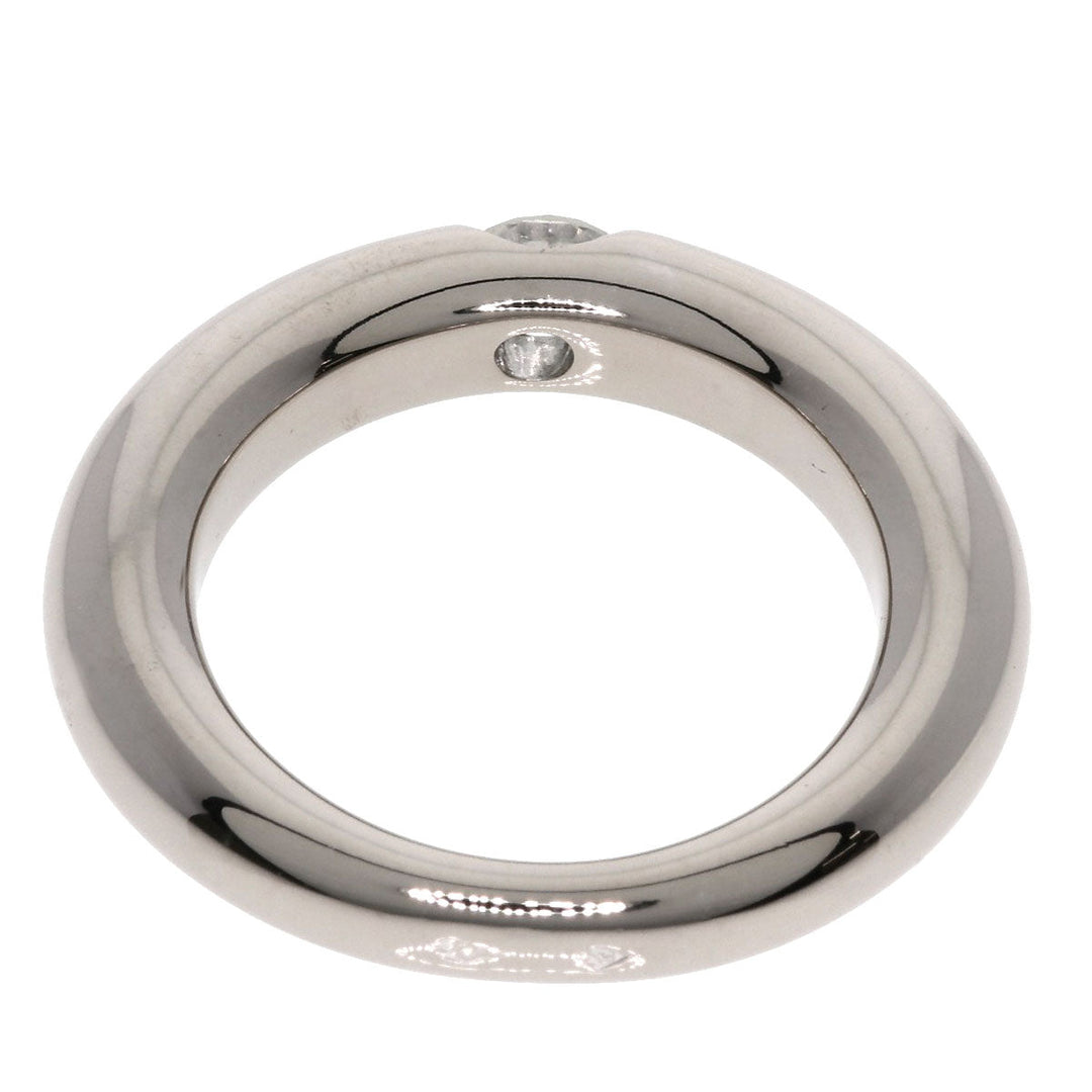 CARTIER Ring K18WG Silver Ellipse ring diamond #48 Women Used Authentic