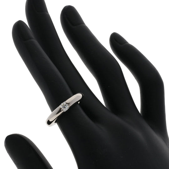 CARTIER Ring K18WG Silver Ellipse ring diamond #48 Women Used Authentic