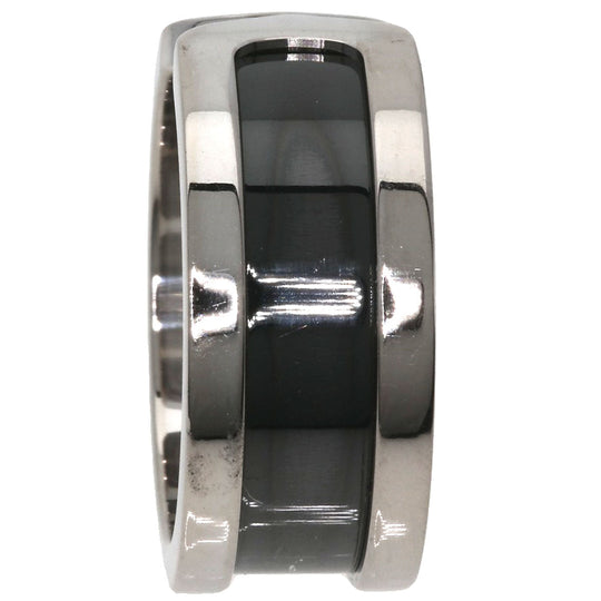 CARTIER Ring K18WG Silver C2 Ring Black Lacquer #51 Women Used Authentic