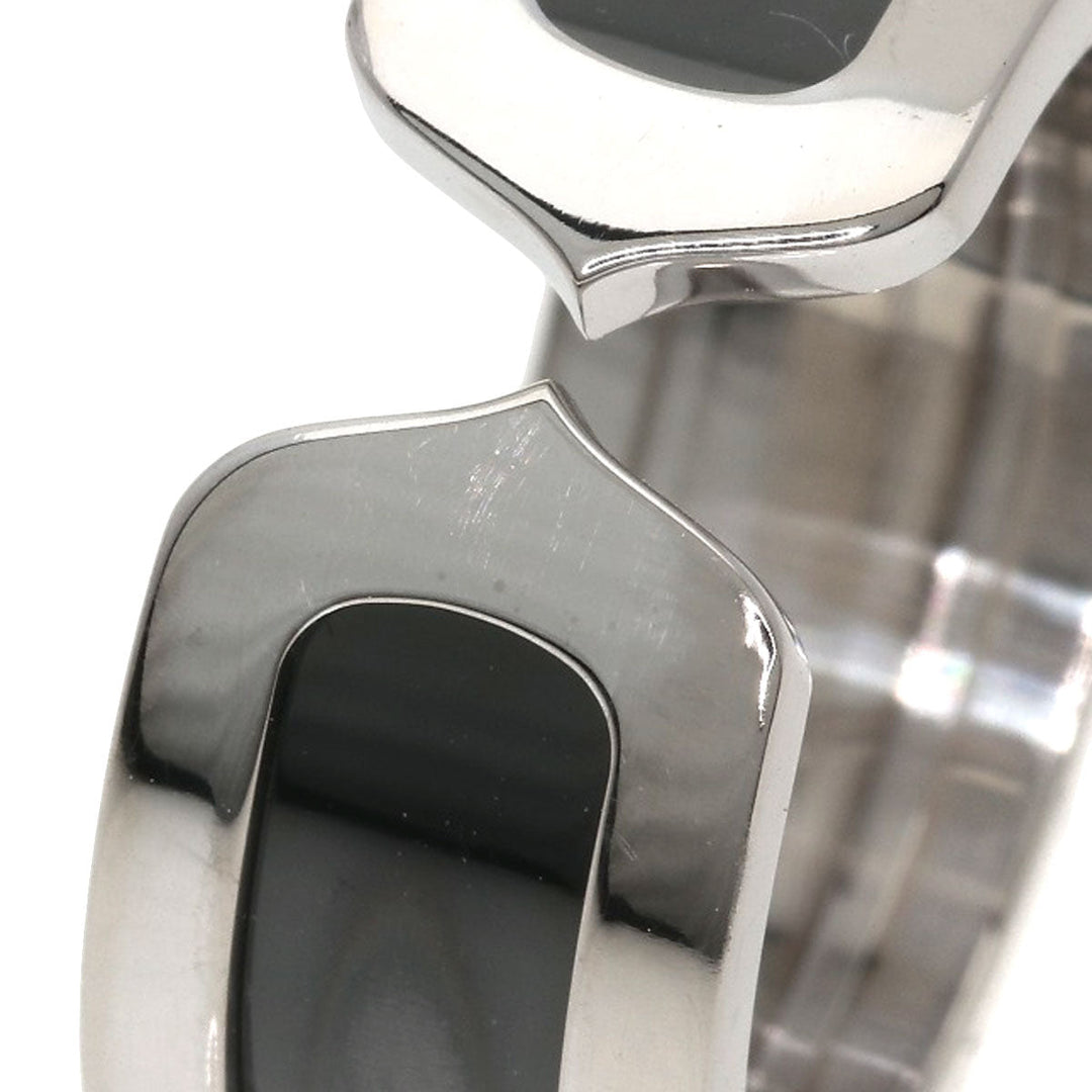 CARTIER Ring K18WG Silver C2 Ring Black Lacquer #51 Women Used Authentic