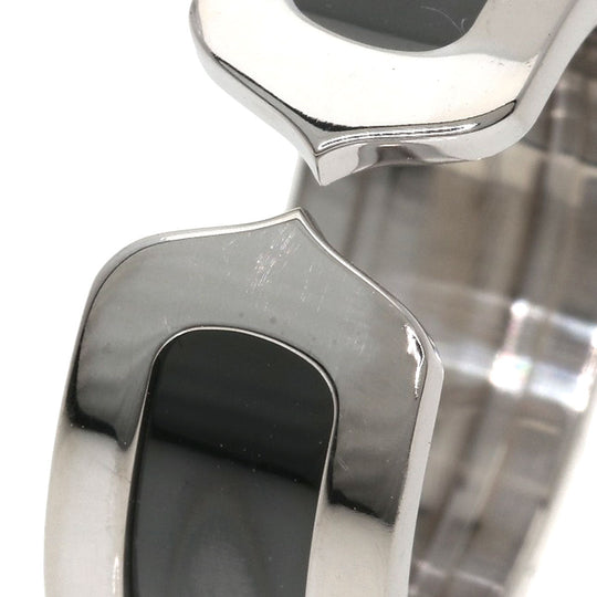 CARTIER Ring K18WG Silver C2 Ring Black Lacquer #51 Women Used Authentic