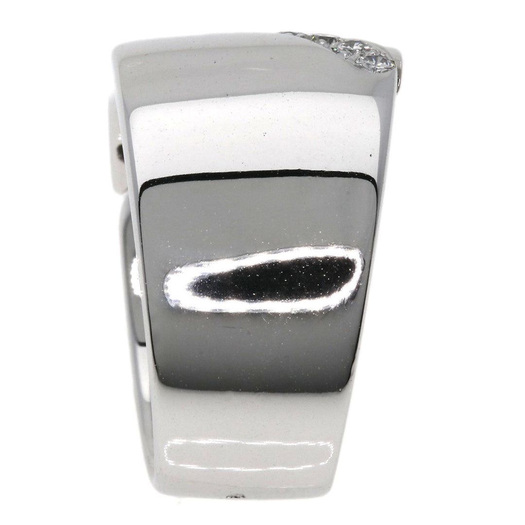 HERMES Ring K18WG Silver Diamond # 48 Women Used Authentic