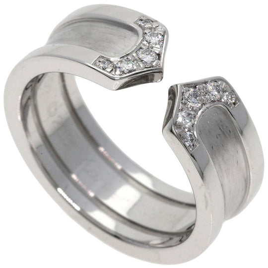 CARTIER Ring K18WG Silver C2 Ring Diamond #49 Women Used Authentic