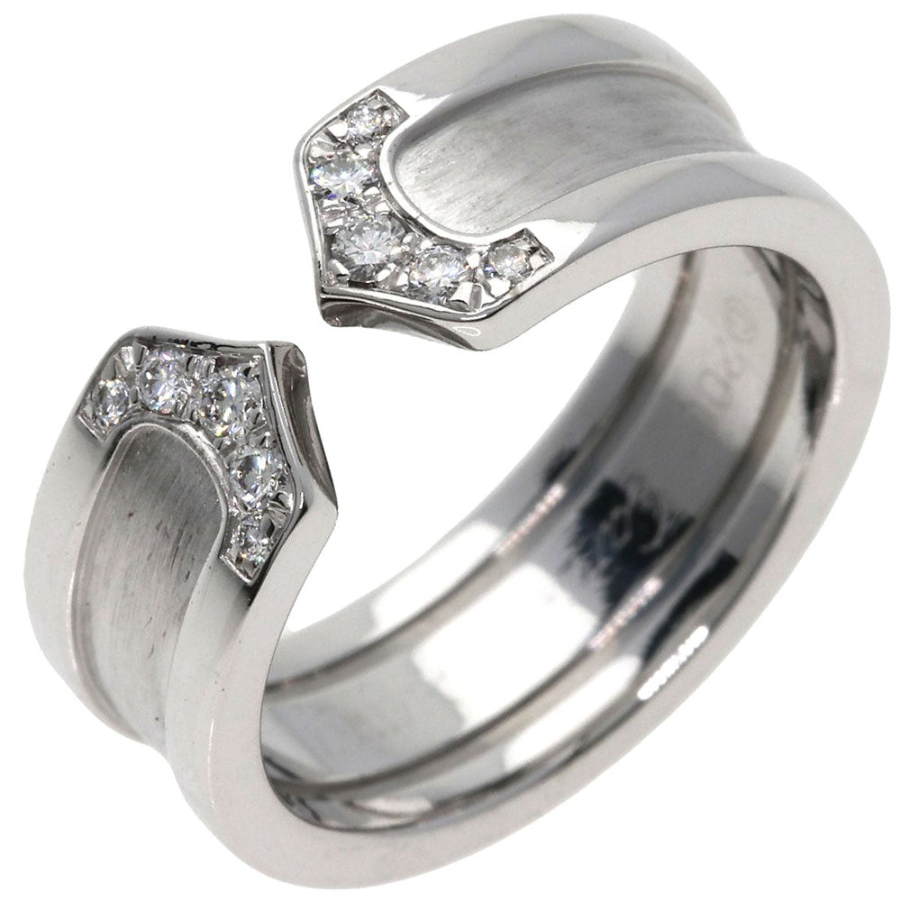 CARTIER Ring K18WG Silver C2 Ring Diamond #49 Women Used Authentic