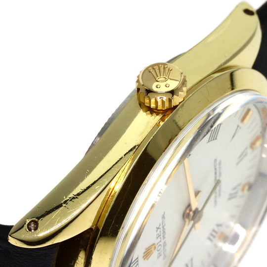 ROLEX Watches Mechanical Automatic 1024/5 Stainless Steel, Leather gold Oyster Perpetual Center Roma Manufacturer Compute 2024.1 white dial mens Used Authentic