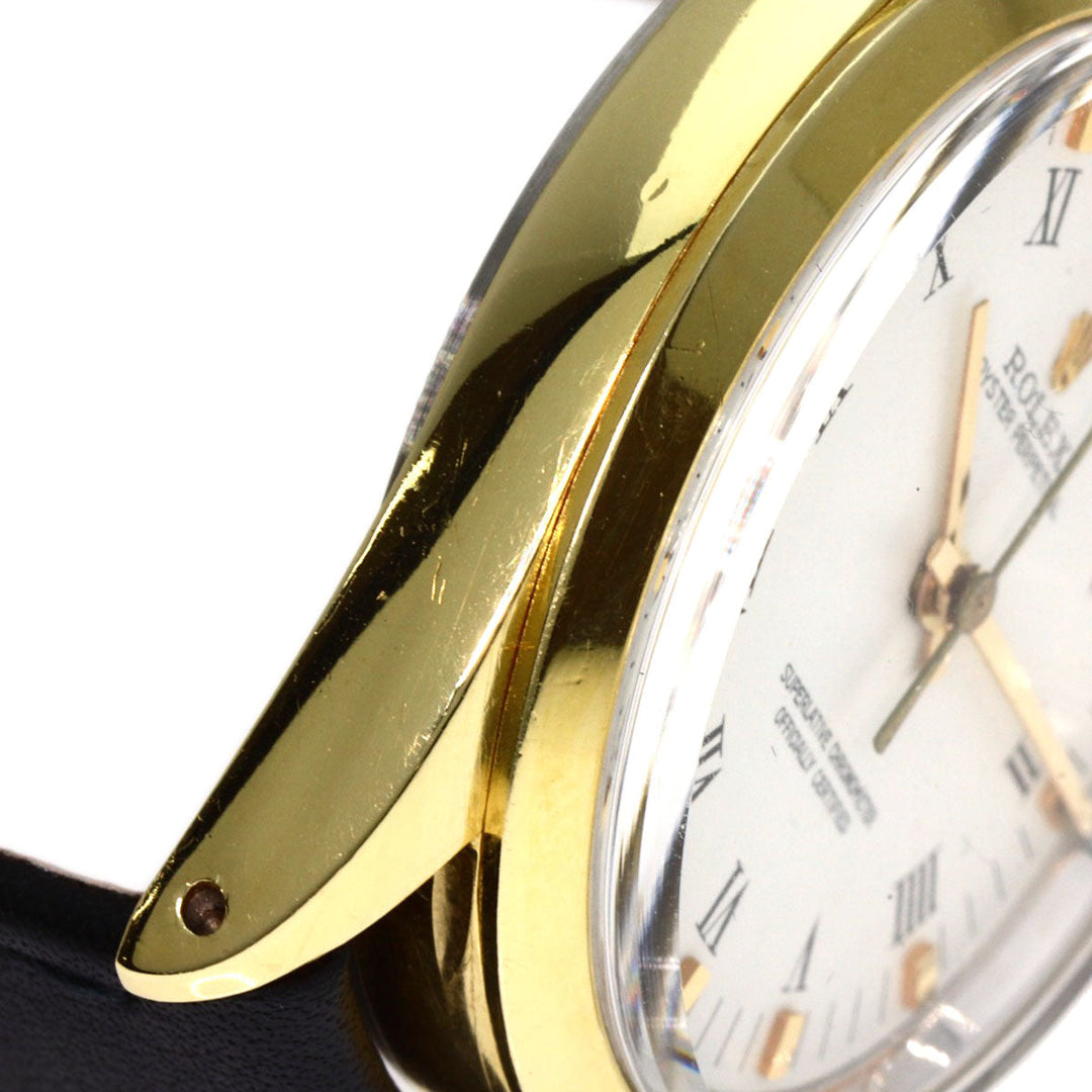 ROLEX Watches Mechanical Automatic 1024/5 Stainless Steel, Leather gold Oyster Perpetual Center Roma Manufacturer Compute 2024.1 white dial mens Used Authentic