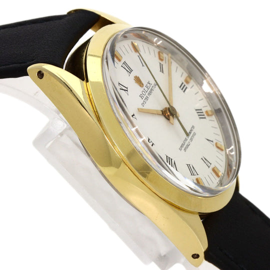 ROLEX Watches Mechanical Automatic 1024/5 Stainless Steel, Leather gold Oyster Perpetual Center Roma Manufacturer Compute 2024.1 white dial mens Used Authentic