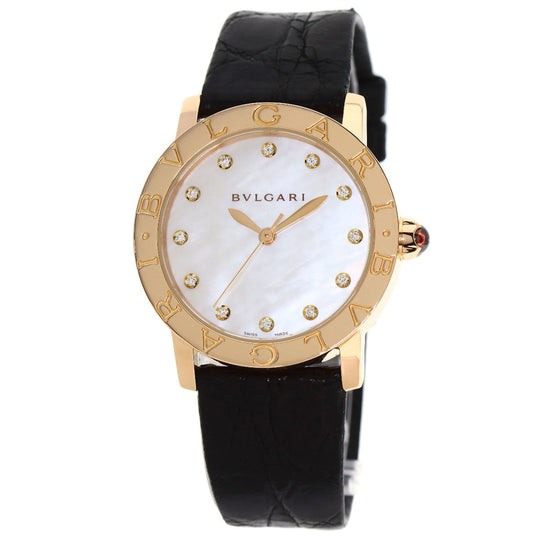 BVLGARI Watches Mechanical Automatic BBLP33G K18PG, leather gold BVLGARI BVLGARI 12P Diamond White shell dial mens Used Authentic
