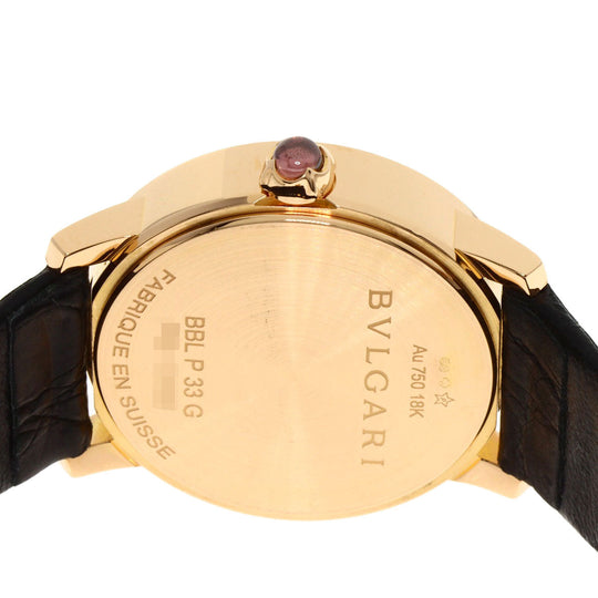 BVLGARI Watches Mechanical Automatic BBLP33G K18PG, leather gold BVLGARI BVLGARI 12P Diamond White shell dial mens Used Authentic