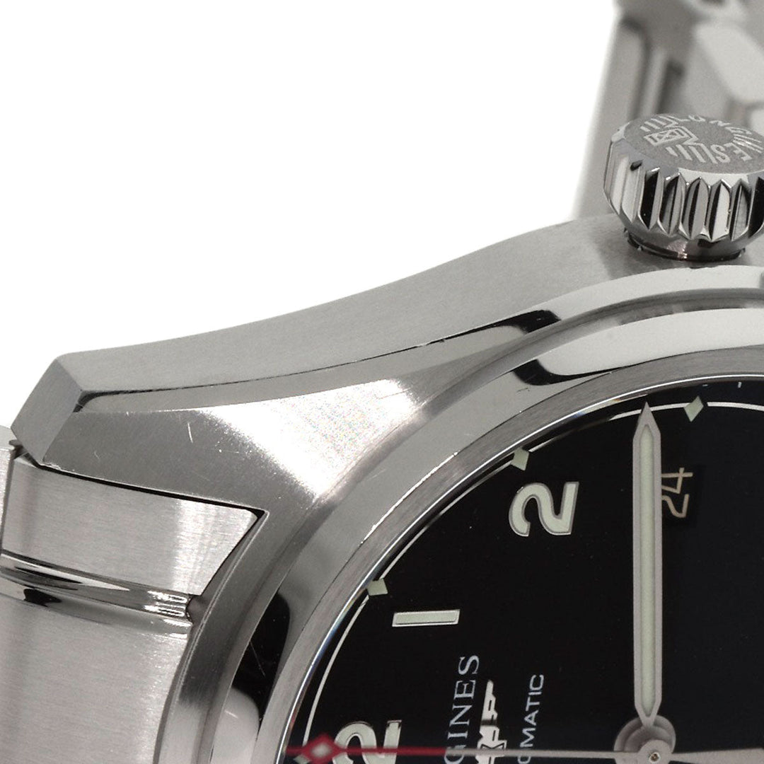 LONGINES Watches Mechanical Automatic L3.810.4 Stainless Steel , Stainless Steel Silver Spirit black dial mens Used Authentic