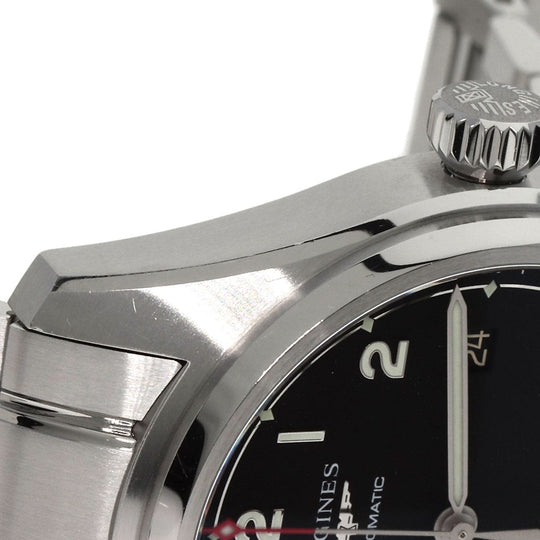 LONGINES Watches Mechanical Automatic L3.810.4 Stainless Steel , Stainless Steel Silver Spirit black dial mens Used Authentic