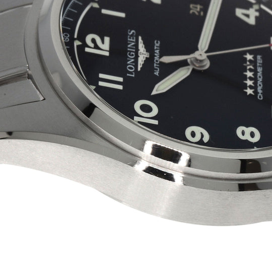 LONGINES Watches Mechanical Automatic L3.810.4 Stainless Steel , Stainless Steel Silver Spirit black dial mens Used Authentic