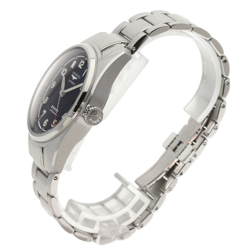 LONGINES Watches Mechanical Automatic L3.810.4 Stainless Steel , Stainless Steel Silver Spirit black dial mens Used Authentic