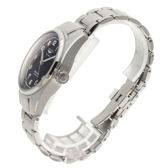 LONGINES Watches Mechanical Automatic L3.810.4 Stainless Steel , Stainless Steel Silver Spirit black dial mens Used Authentic