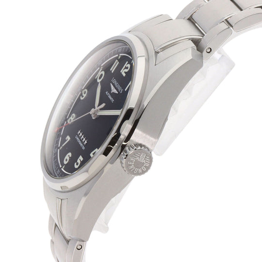 LONGINES Watches Mechanical Automatic L3.810.4 Stainless Steel , Stainless Steel Silver Spirit black dial mens Used Authentic