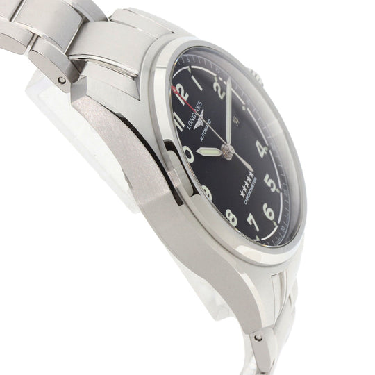 LONGINES Watches Mechanical Automatic L3.810.4 Stainless Steel , Stainless Steel Silver Spirit black dial mens Used Authentic