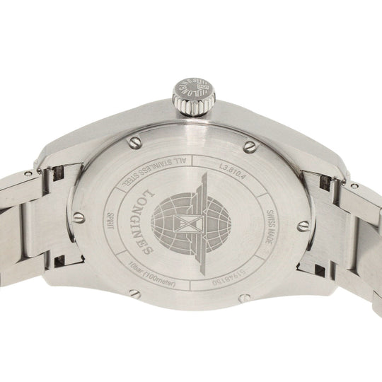 LONGINES Watches Mechanical Automatic L3.810.4 Stainless Steel , Stainless Steel Silver Spirit black dial mens Used Authentic