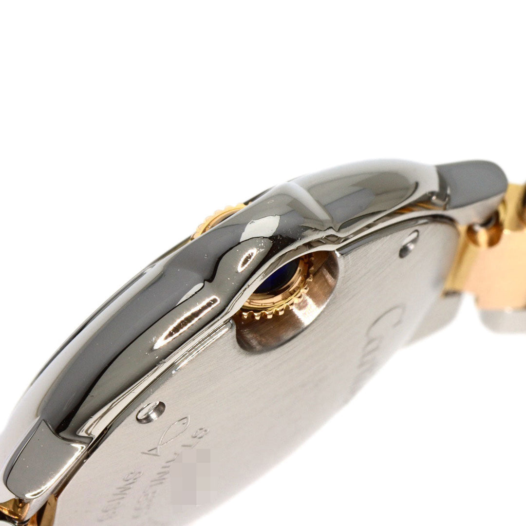 CARTIER Watches Quartz WE902030 Stainless Steel , SSxK18PG gold Baron Blue 1.1" 11P Diamond Silver dial Women Used Authentic