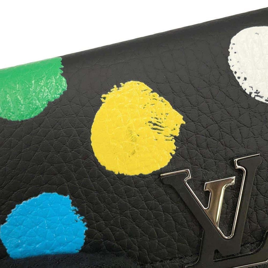Louis Vuitton LV YK Portefeuille Taurillon Leather Black Multicolor Wallet Preloved