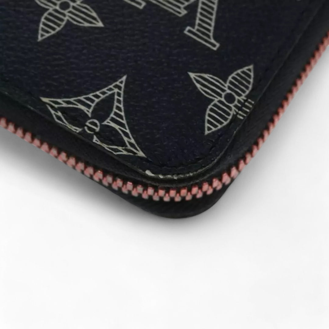Louis Vuitton Ink Upside Down Zippy Organizer Monogram Canvas Wallet Navy Unisex
