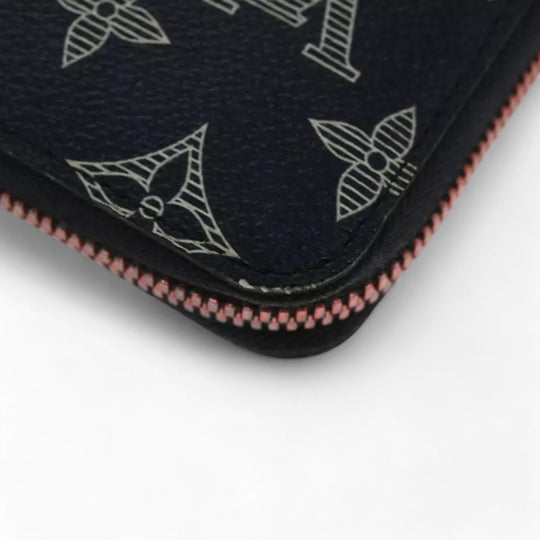 Louis Vuitton Ink Upside Down Zippy Organizer Monogram Canvas Wallet Navy Unisex