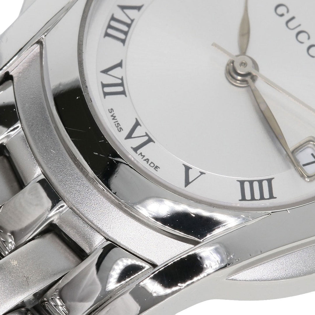 GUCCI Watches Quartz 5500L Stainless Steel , Stainless Steel Silver Round face Silver dial Women Used Authentic