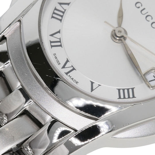 GUCCI Watches Quartz 5500L Stainless Steel , Stainless Steel Silver Round face Silver dial Women Used Authentic