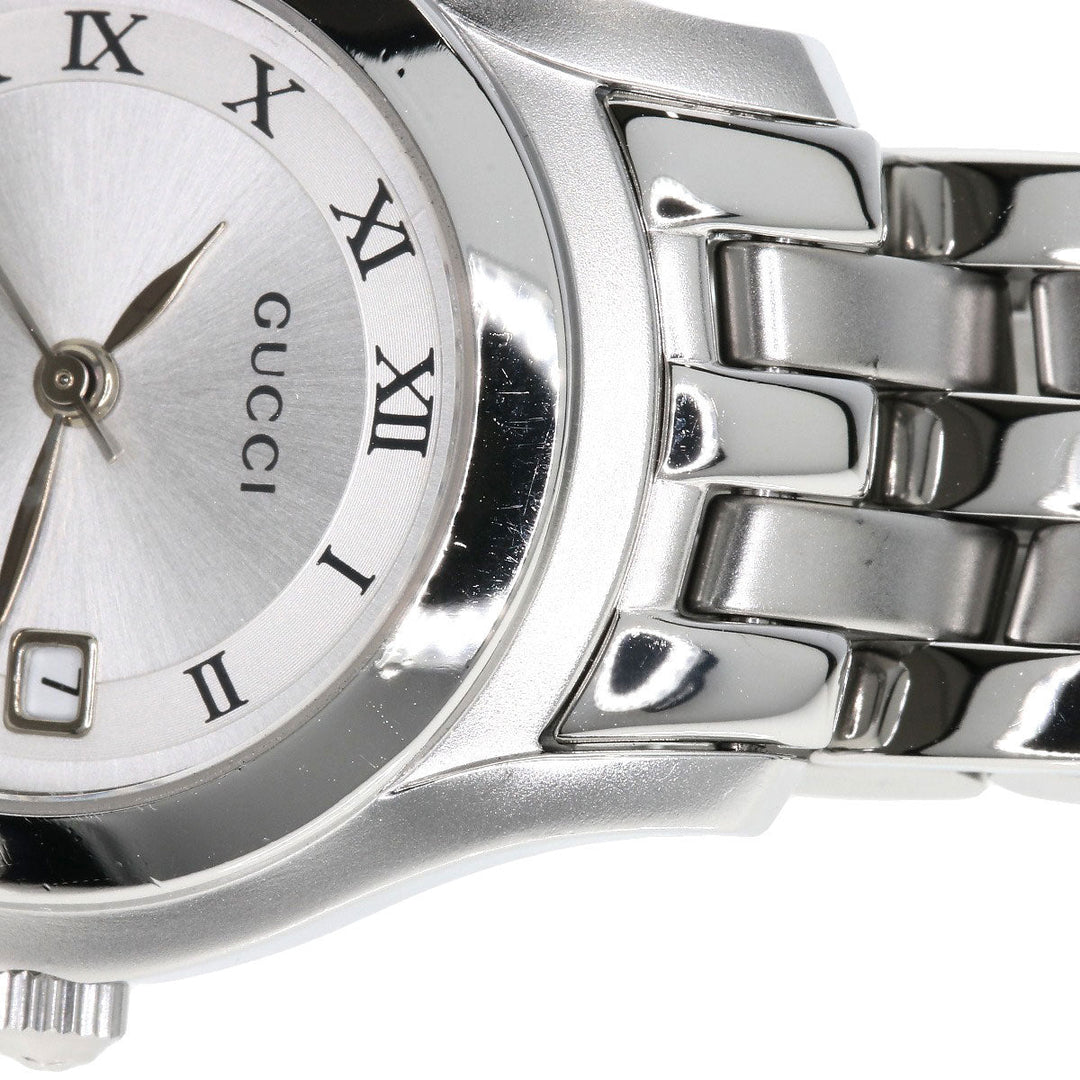 GUCCI Watches Quartz 5500L Stainless Steel , Stainless Steel Silver Round face Silver dial Women Used Authentic