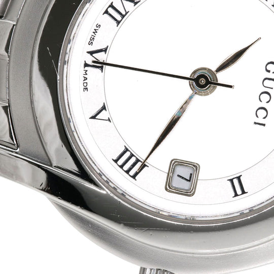 GUCCI Watches Quartz 5500L Stainless Steel , Stainless Steel Silver Round face Silver dial Women Used Authentic