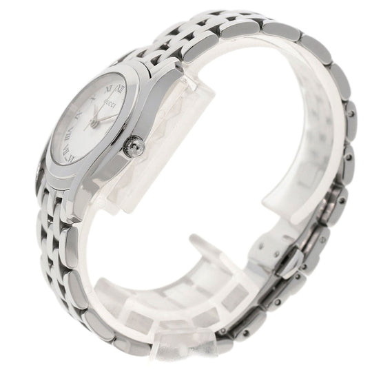 GUCCI Watches Quartz 5500L Stainless Steel , Stainless Steel Silver Round face Silver dial Women Used Authentic